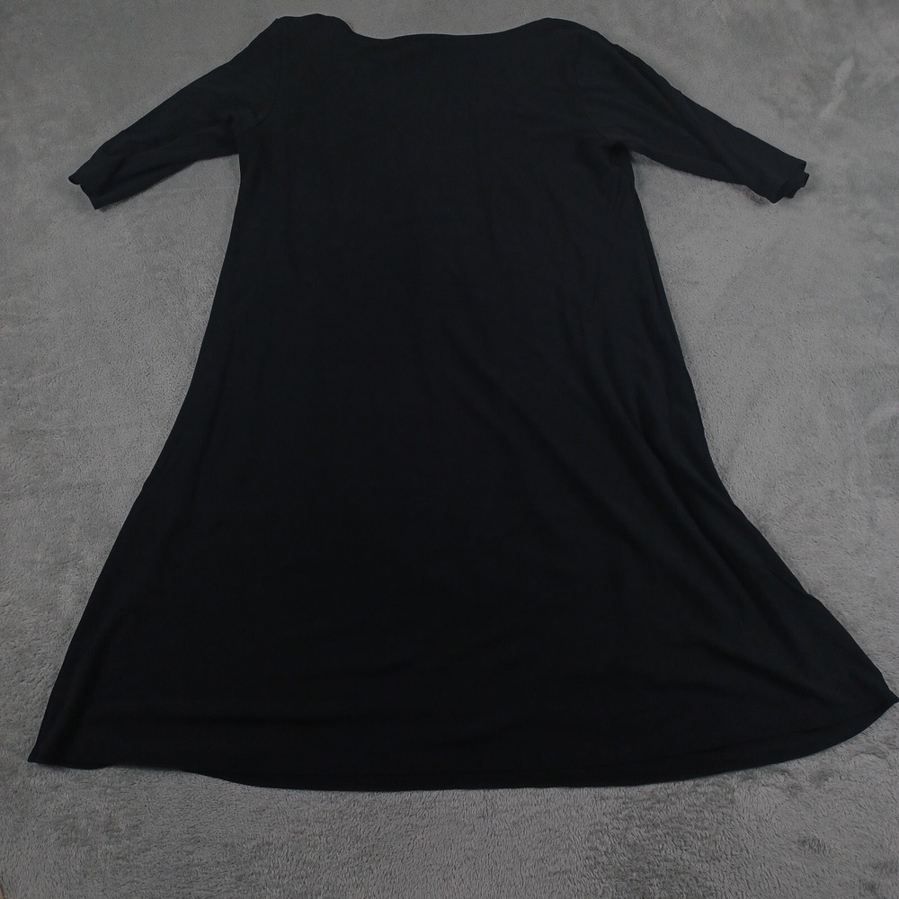 Eileen Fisher Dress Womens Medium Black Silk Pullover Preppy Designer - Picture 7 of 9